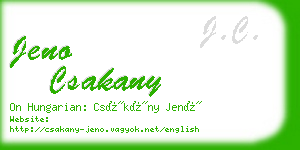 jeno csakany business card